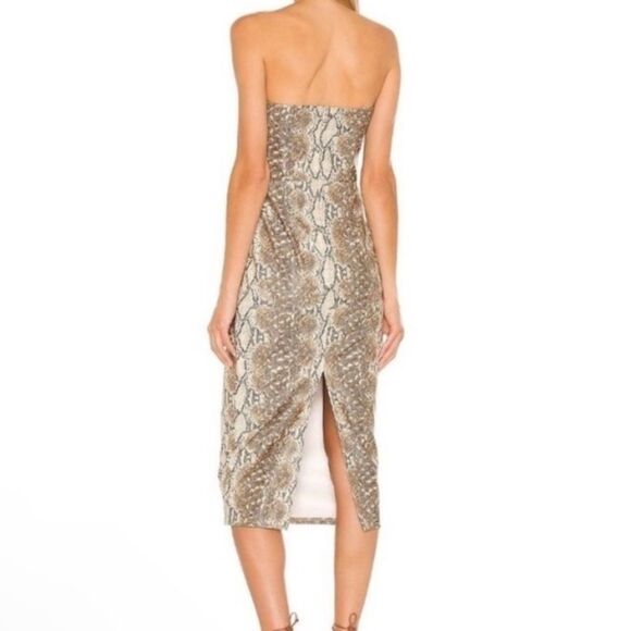 Katie May Vixen Faux Leather Dress in Camel Snake - Picture 2 of 6
